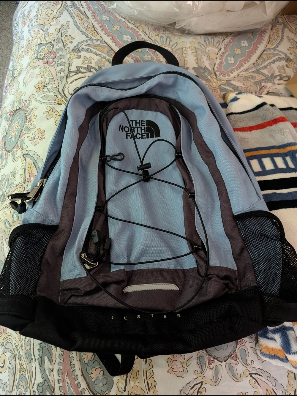 The North Face Jester Backpack in Light Blue and Black